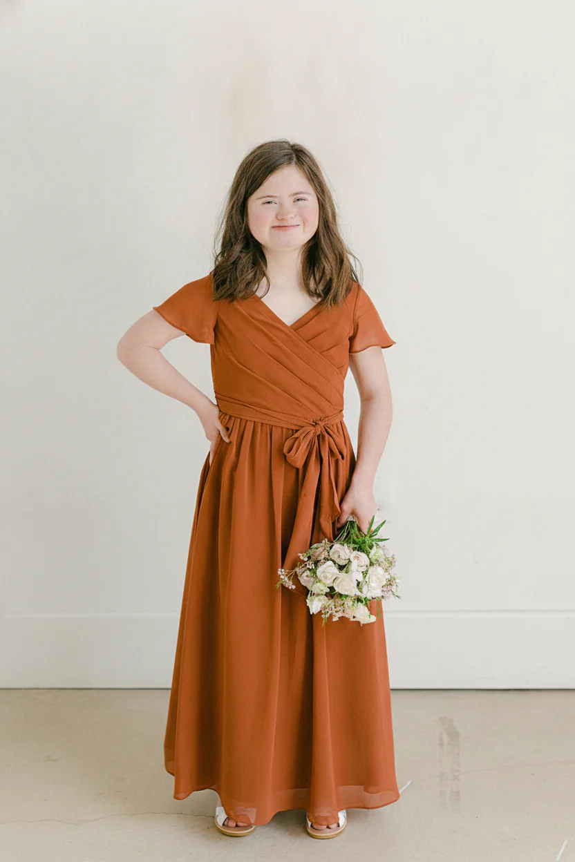 Juniors Harper Chiffon Faux Wrap Dress | Made To Order - Image 103