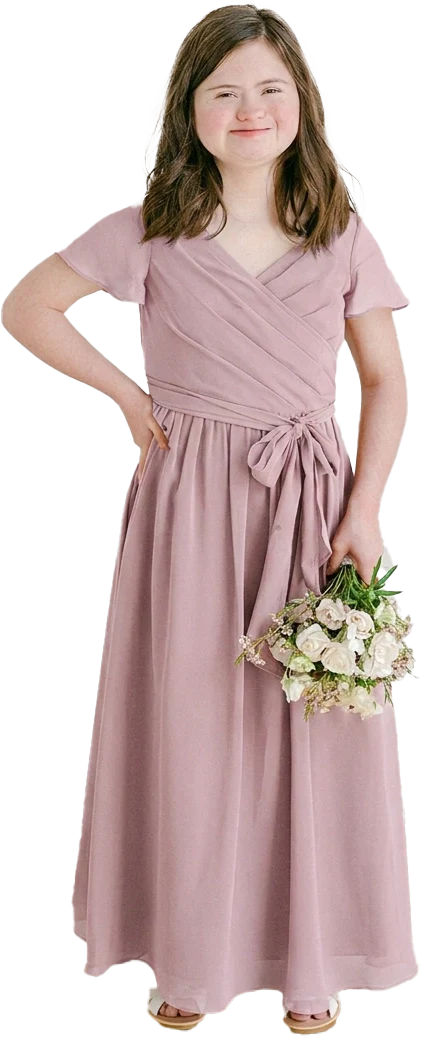 Juniors Harper Chiffon Faux Wrap Dress | Made To Order - Image 108