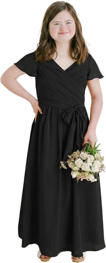 Juniors Harper Chiffon Faux Wrap Dress | Made To Order - Image 109