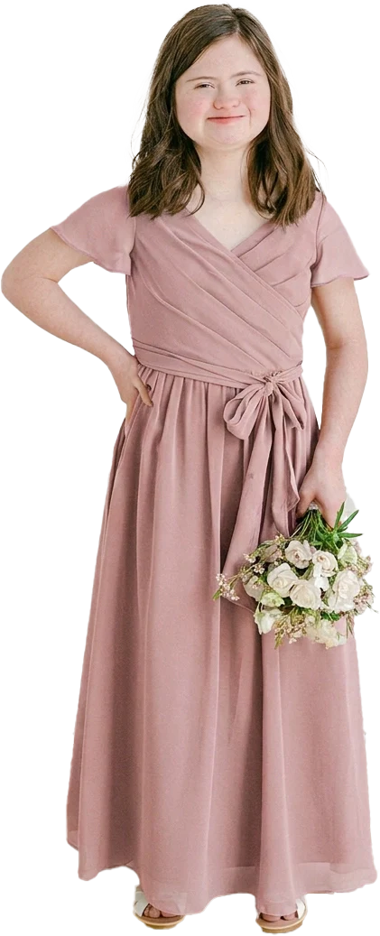 Juniors Harper Chiffon Faux Wrap Dress | Made To Order - Image 110