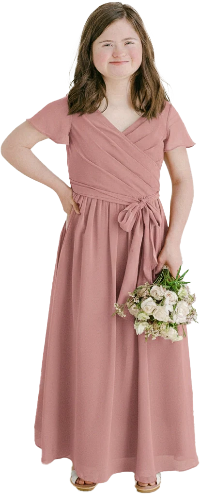 Juniors Harper Chiffon Faux Wrap Dress | Made To Order - Image 111