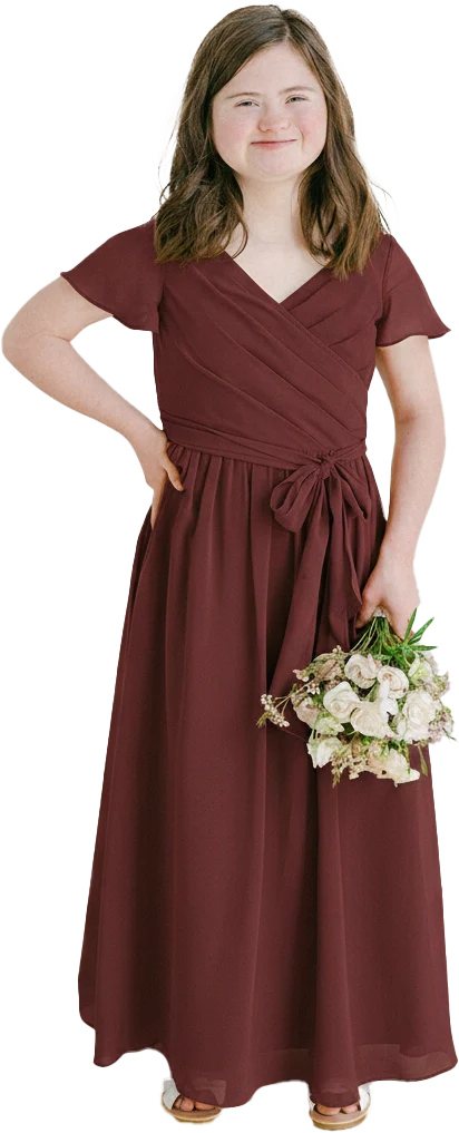 Juniors Harper Chiffon Faux Wrap Dress | Made To Order - Image 112
