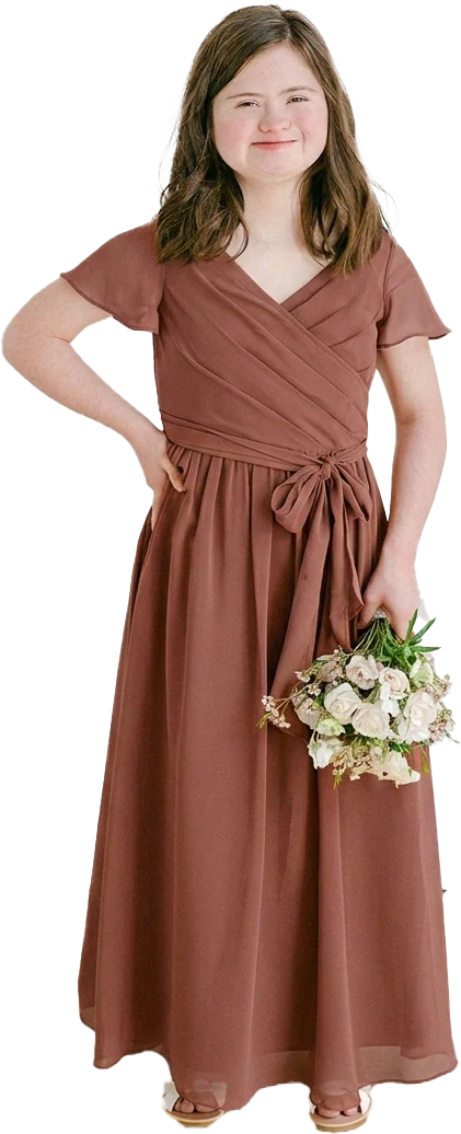 Juniors Harper Chiffon Faux Wrap Dress | Made To Order - Image 114