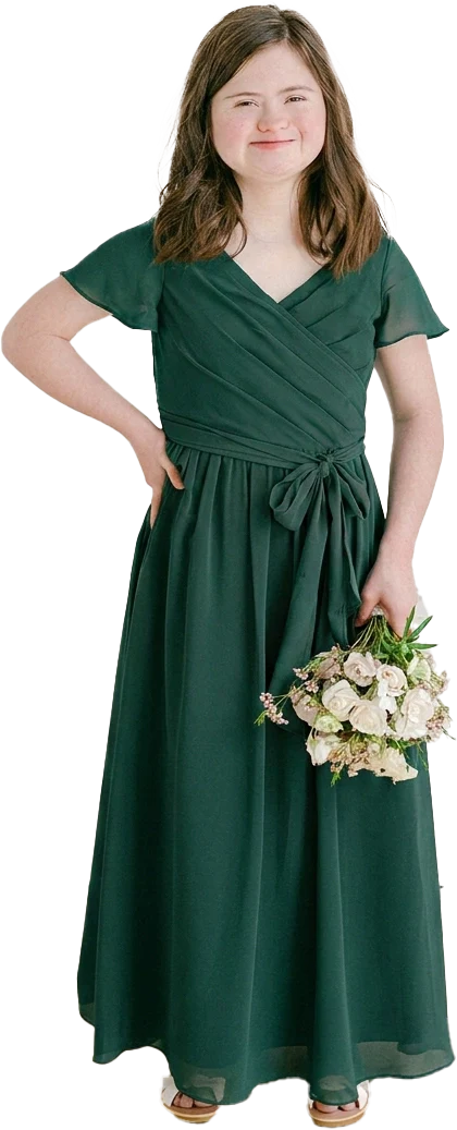 Juniors Harper Chiffon Faux Wrap Dress | Made To Order - Image 115