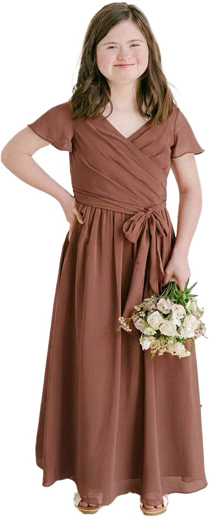 Juniors Harper Chiffon Faux Wrap Dress | Made To Order - Image 117