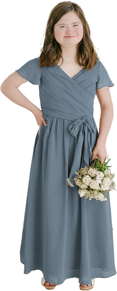 Juniors Harper Chiffon Faux Wrap Dress | Made To Order - Image 118
