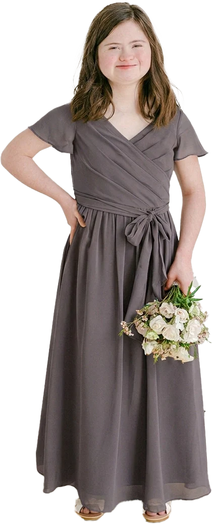 Juniors Harper Chiffon Faux Wrap Dress | Made To Order - Image 119