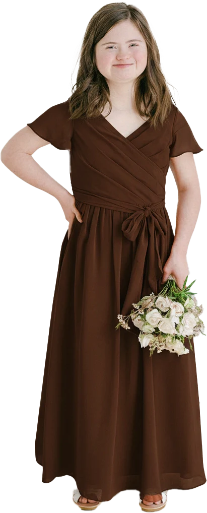 Juniors Harper Chiffon Faux Wrap Dress | Made To Order - Image 120
