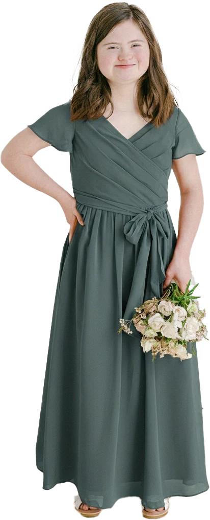 Juniors Harper Chiffon Faux Wrap Dress | Made To Order - Image 121