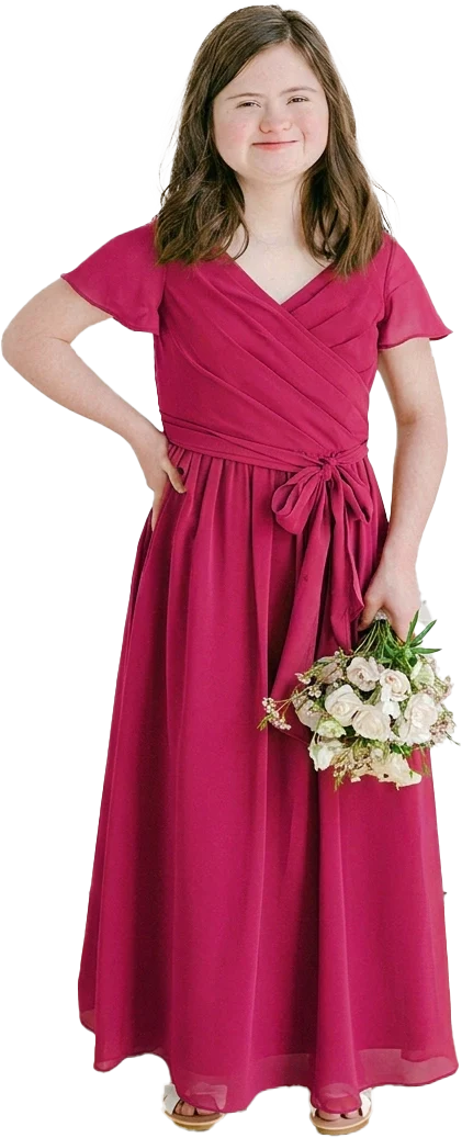 Juniors Harper Chiffon Faux Wrap Dress | Made To Order - Image 124