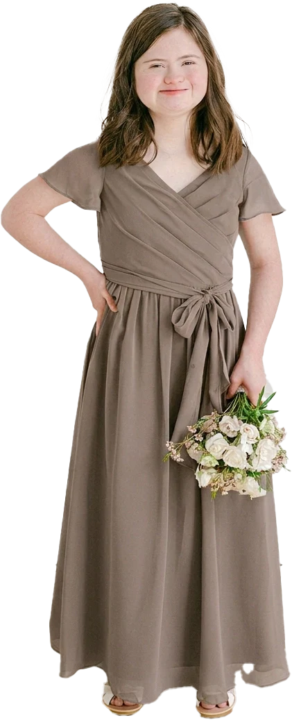 Juniors Harper Chiffon Faux Wrap Dress | Made To Order - Image 125