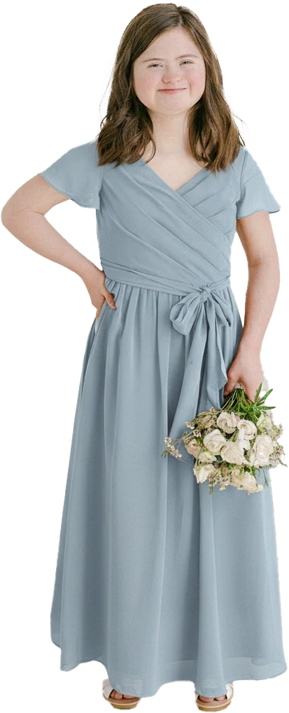 Juniors Harper Chiffon Faux Wrap Dress | Made To Order - Image 126
