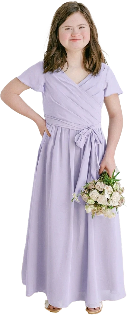 Juniors Harper Chiffon Faux Wrap Dress | Made To Order - Image 127