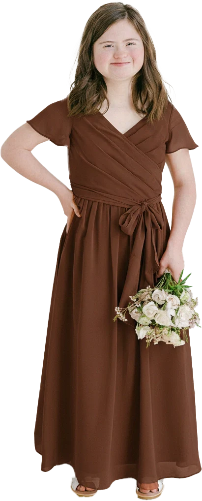 Juniors Harper Chiffon Faux Wrap Dress | Made To Order - Image 128