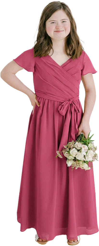 Juniors Harper Chiffon Faux Wrap Dress | Made To Order - Image 129