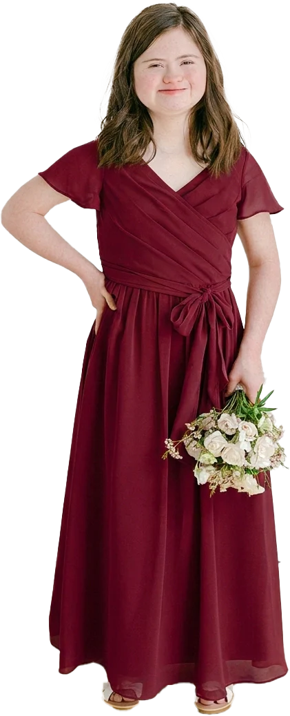 Juniors Harper Chiffon Faux Wrap Dress | Made To Order - Image 130