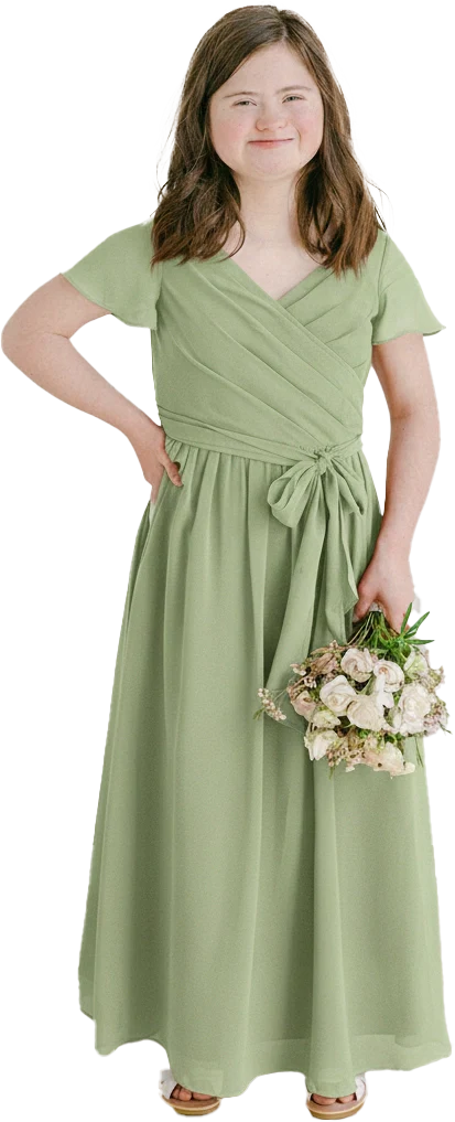 Juniors Harper Chiffon Faux Wrap Dress | Made To Order - Image 131