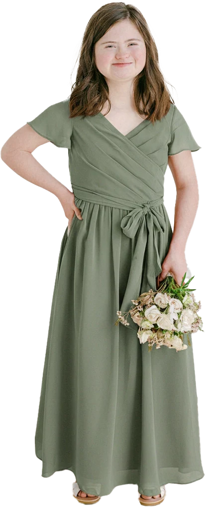 Juniors Harper Chiffon Faux Wrap Dress | Made To Order - Image 133