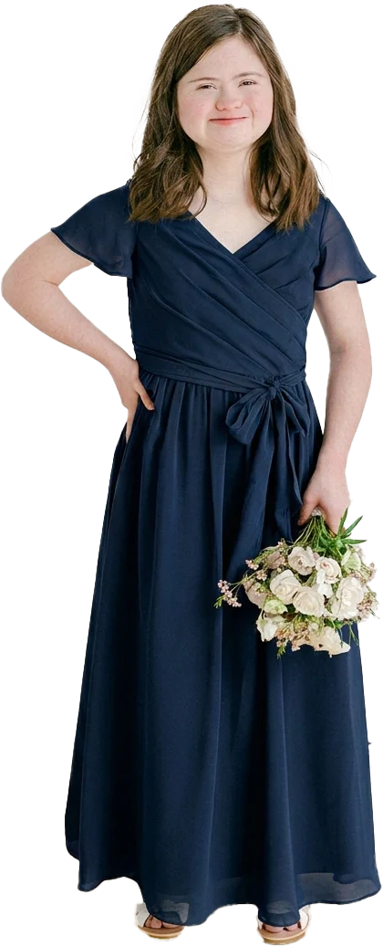 Juniors Harper Chiffon Faux Wrap Dress | Made To Order - Image 134