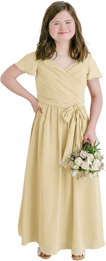 Juniors Harper Chiffon Faux Wrap Dress | Made To Order - Image 135