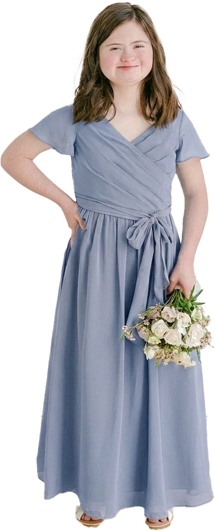 Juniors Harper Chiffon Faux Wrap Dress | Made To Order - Image 137