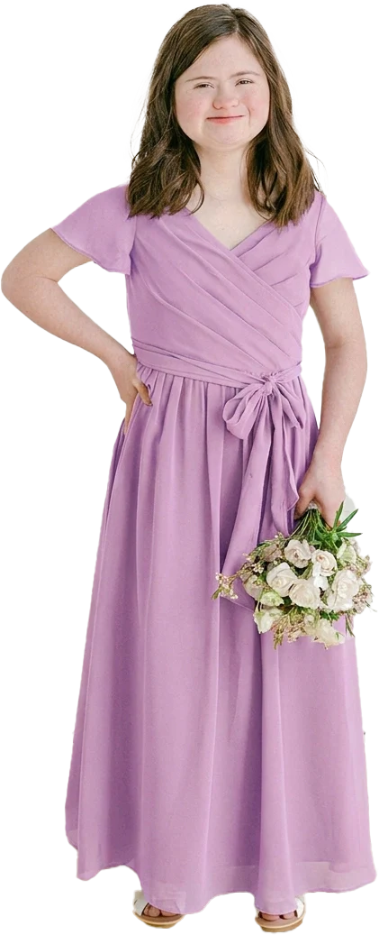 Juniors Harper Chiffon Faux Wrap Dress | Made To Order - Image 139