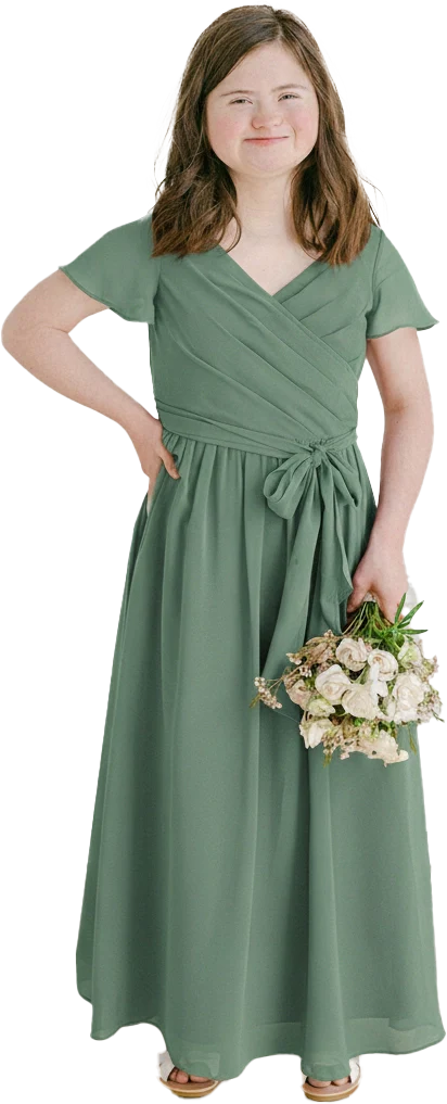 Juniors Harper Chiffon Faux Wrap Dress | Made To Order - Image 140
