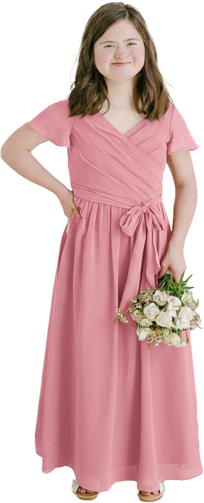 Juniors Harper Chiffon Faux Wrap Dress | Made To Order - Image 141