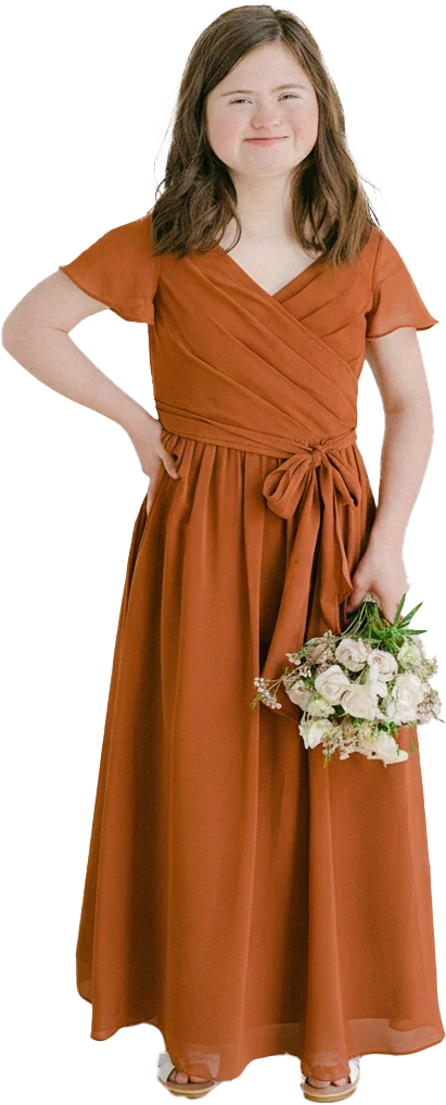 Juniors Harper Chiffon Faux Wrap Dress | Made To Order - Image 143