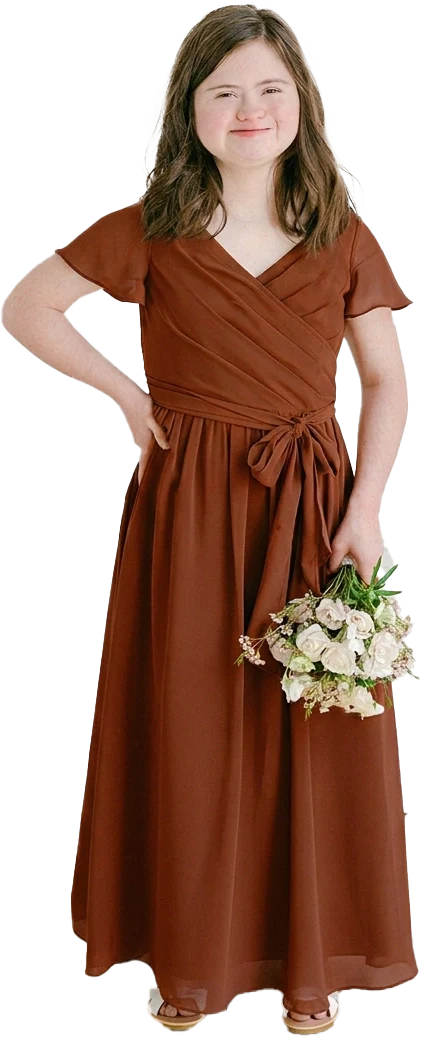 Juniors Harper Chiffon Faux Wrap Dress | Made To Order - Image 144