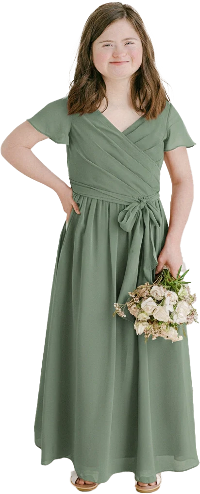 Juniors Harper Chiffon Faux Wrap Dress | Made To Order - Image 145
