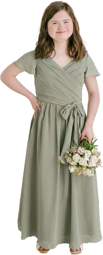 Juniors Harper Chiffon Faux Wrap Dress | Made To Order - Image 146