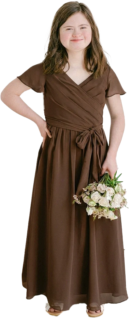 Juniors Harper Chiffon Faux Wrap Dress | Made To Order - Image 148