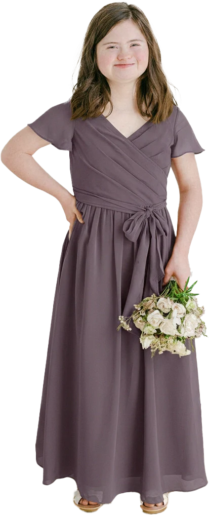 Juniors Harper Chiffon Faux Wrap Dress | Made To Order - Image 150