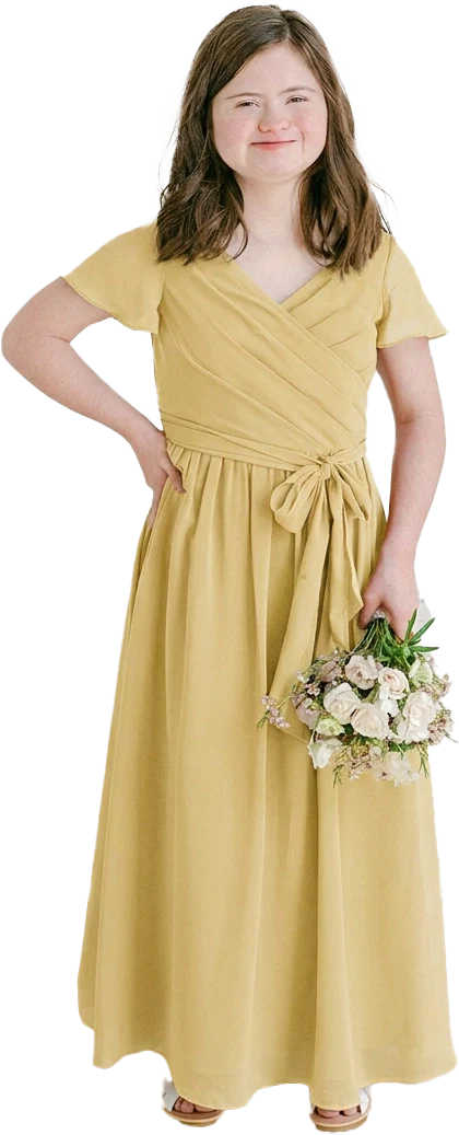 Juniors Harper Chiffon Faux Wrap Dress | Made To Order - Image 151