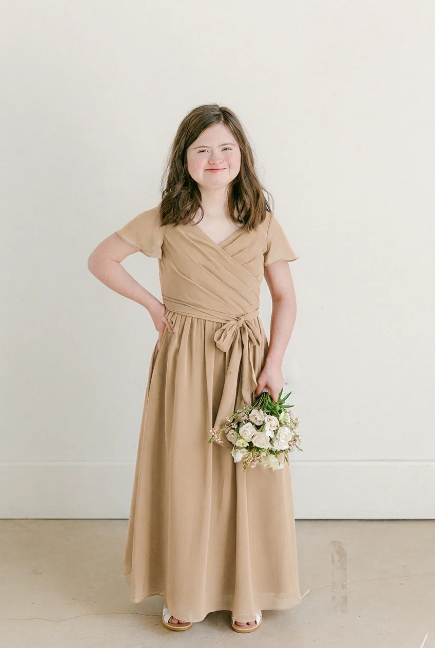 Juniors Harper Chiffon Faux Wrap Dress | Made To Order - Image 66