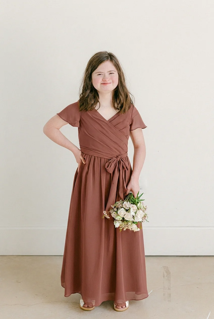 Juniors Harper Chiffon Faux Wrap Dress | Made To Order - Image 67