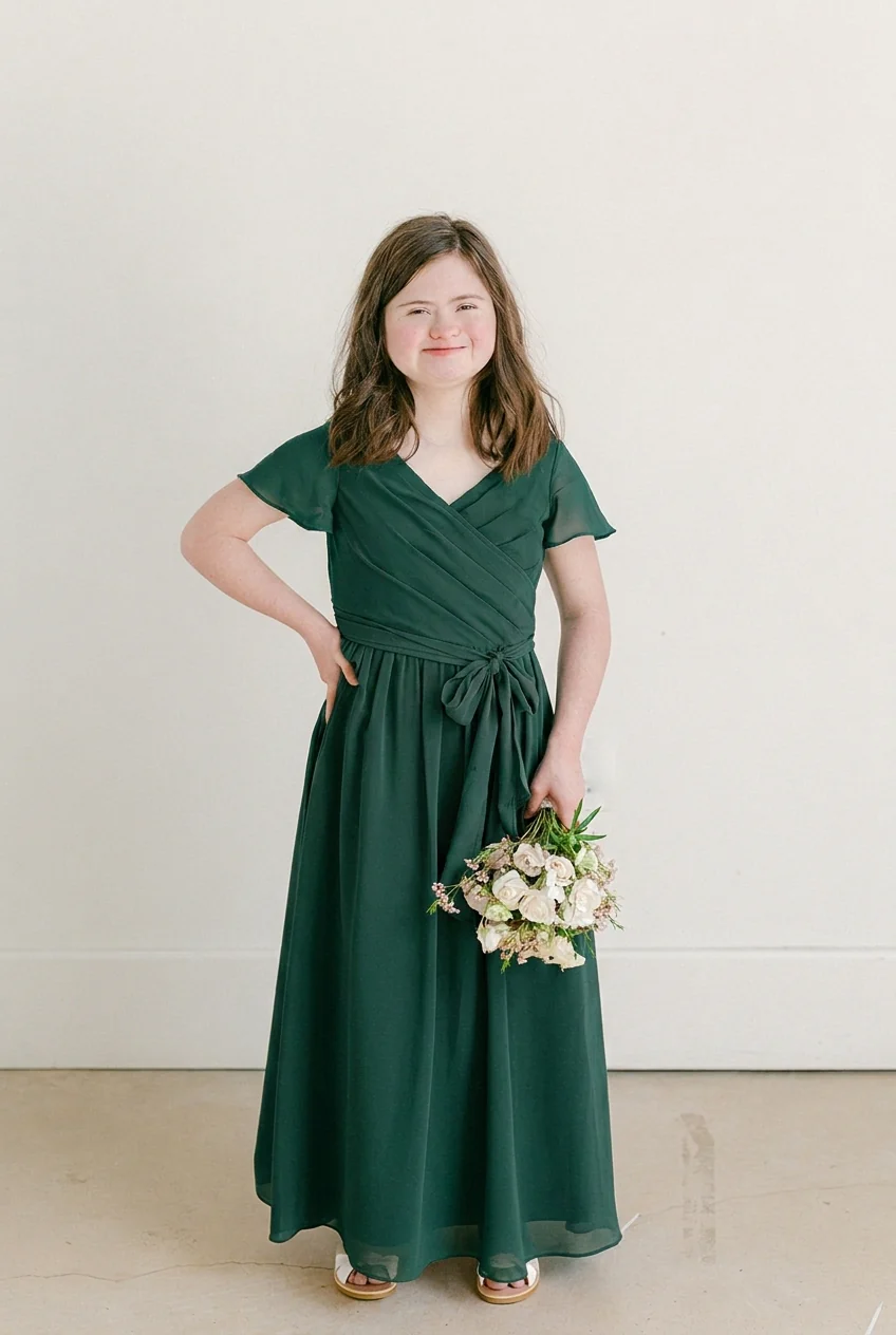 Juniors Harper Chiffon Faux Wrap Dress | Made To Order - Image 68