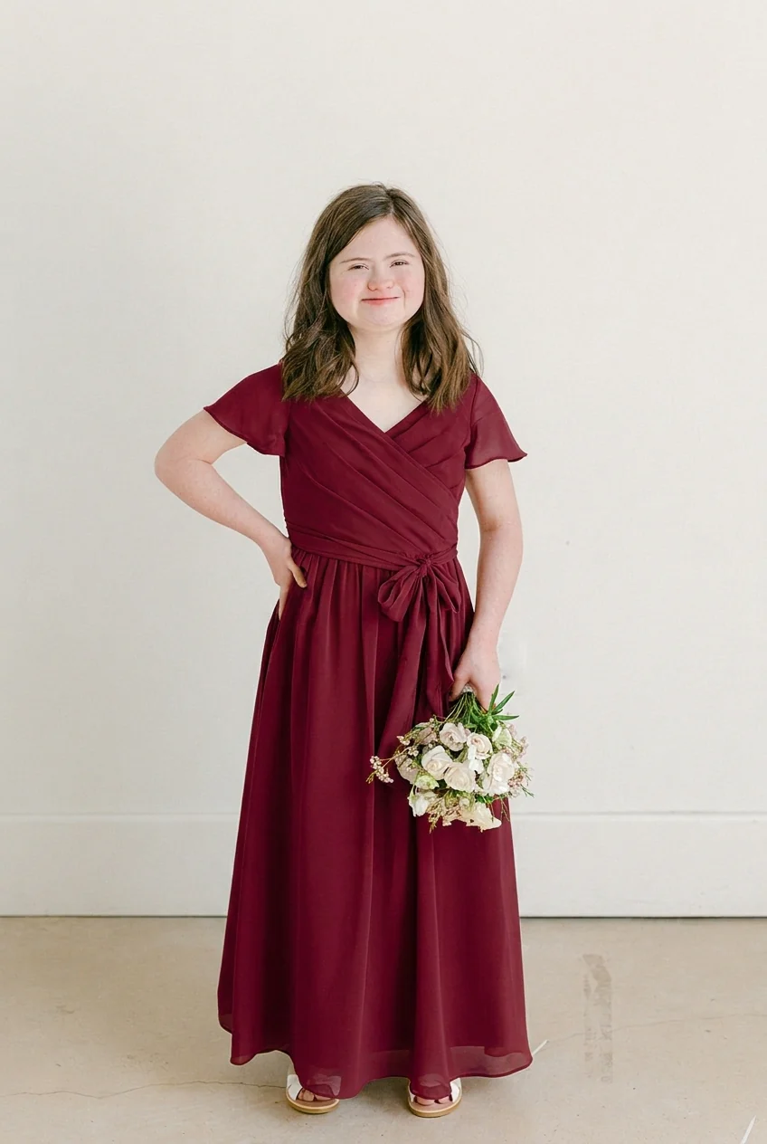 Juniors Harper Chiffon Faux Wrap Dress | Made To Order - Image 77