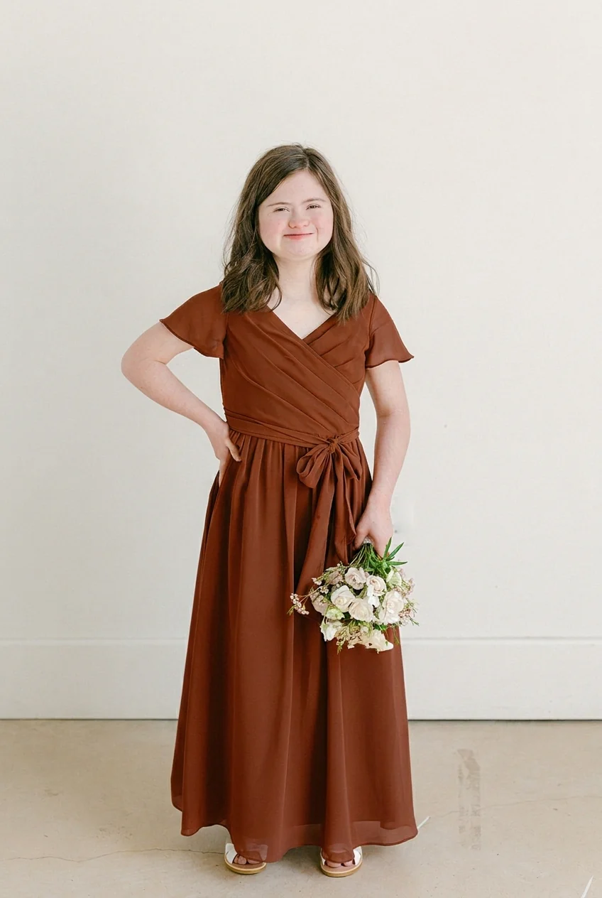 Juniors Harper Chiffon Faux Wrap Dress | Made To Order - Image 84