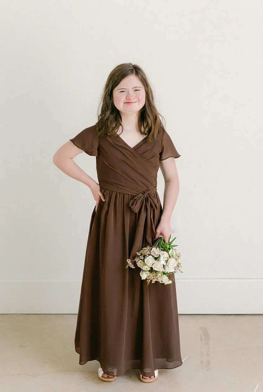 Juniors Harper Chiffon Faux Wrap Dress | Made To Order - Image 86