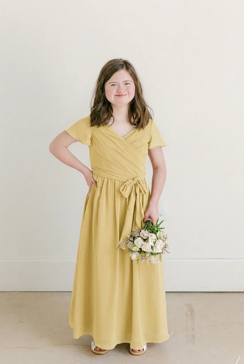 Juniors Harper Chiffon Faux Wrap Dress | Made To Order - Image 88