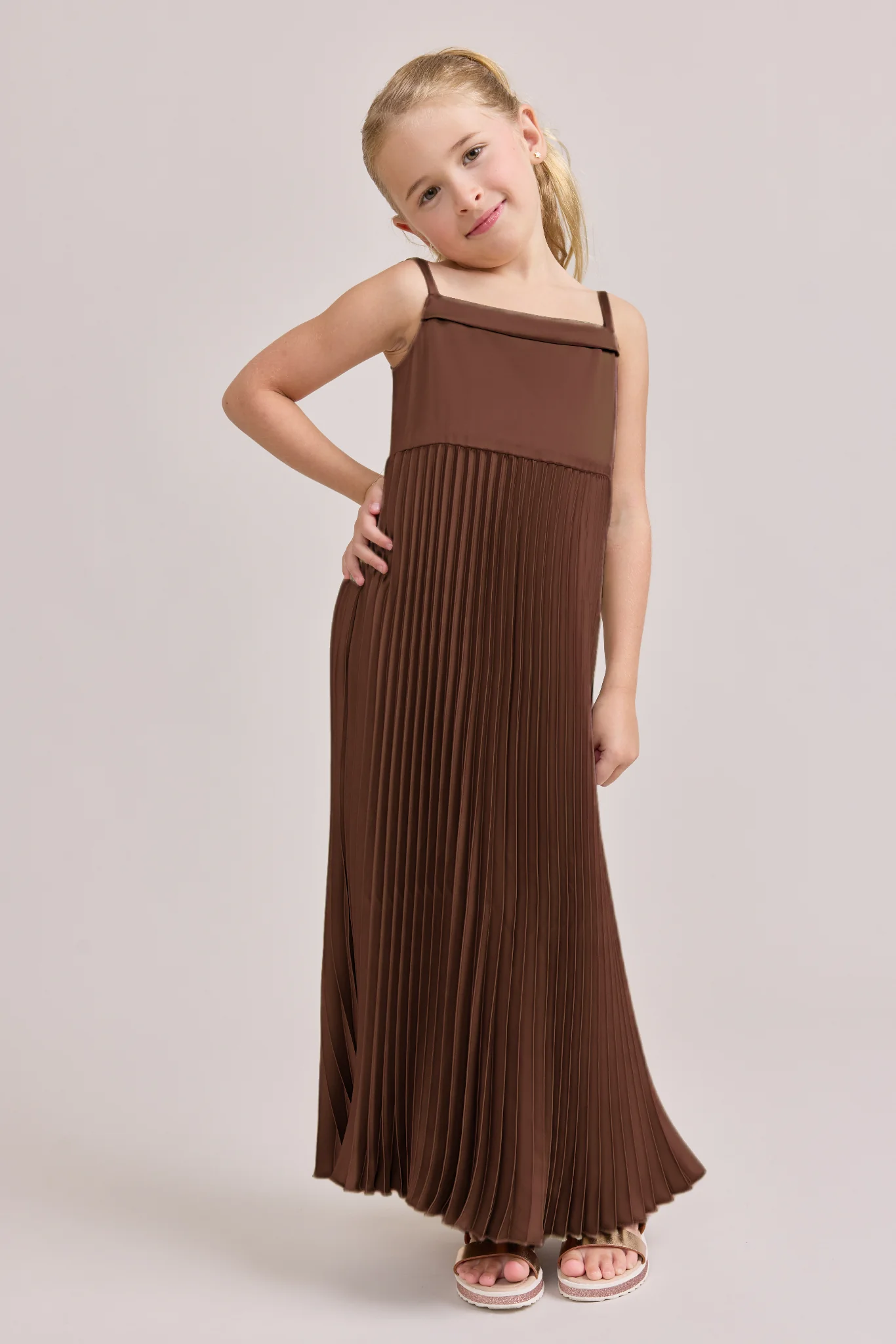 Juniors Saylor Satin Pleated Dress | Made To Order - Image 26