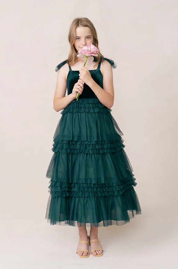 Juniors Tallulah Velvet + Tulle Dress | Made To Order