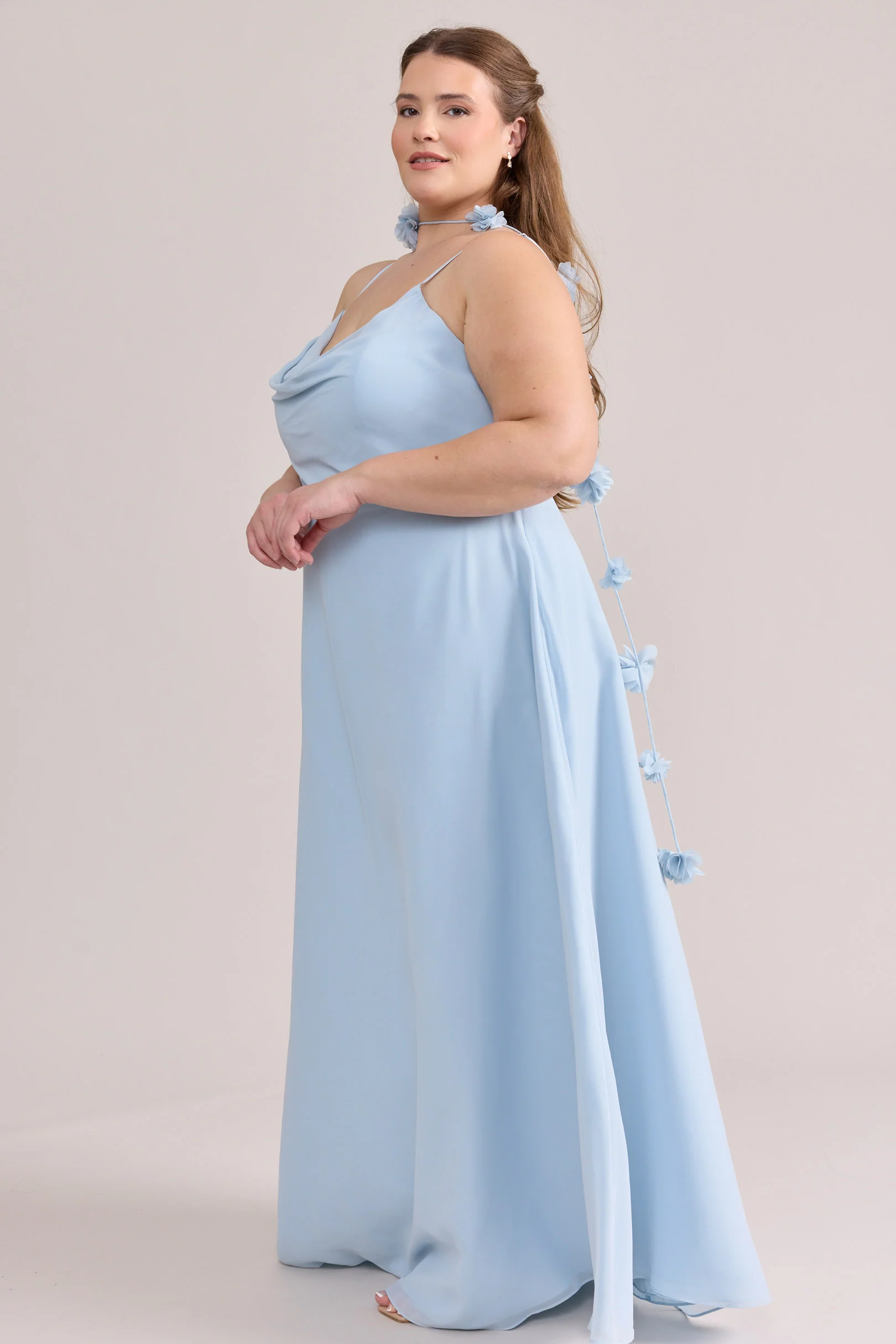 Kate Chiffon Dress | Ready To Ship | Sky Blue - Image 4