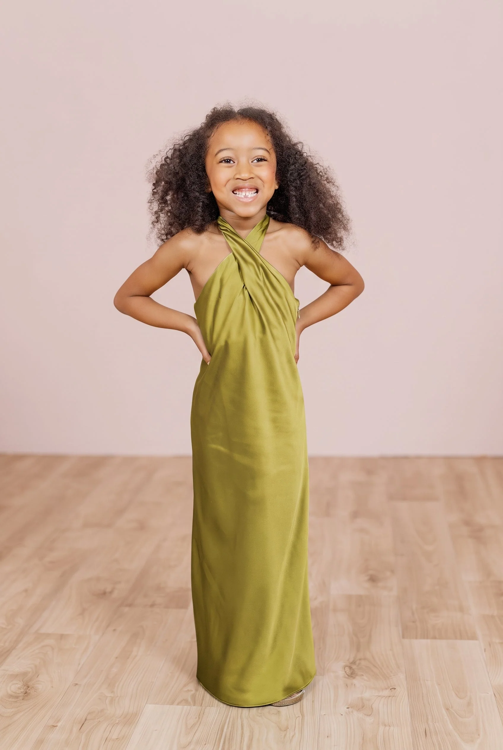 Kids Athena Satin Dress | Made To Order - Image 68