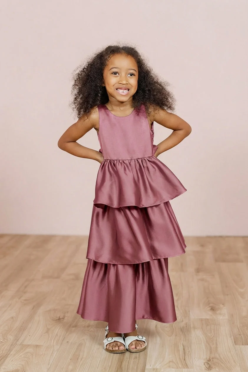 Kids Georgia Satin Dress | Made To Order - Image 115