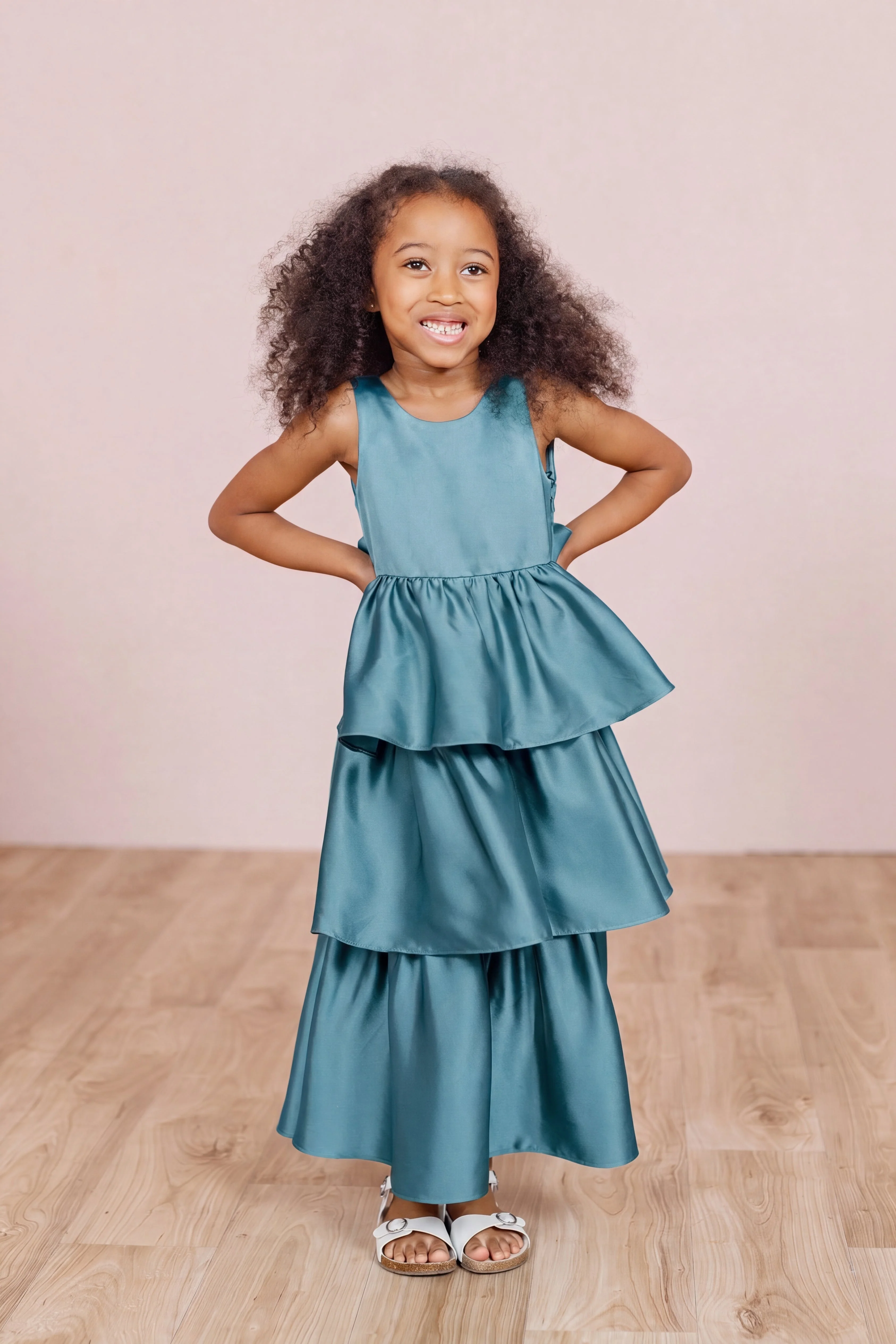 Kids Georgia Satin Dress | Made To Order - Image 116