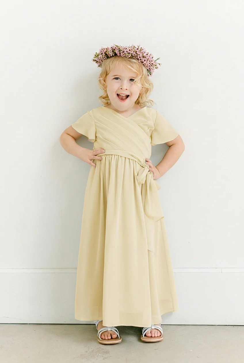 Kids Harper Chiffon Faux Wrap Dress | Made To Order - Image 102