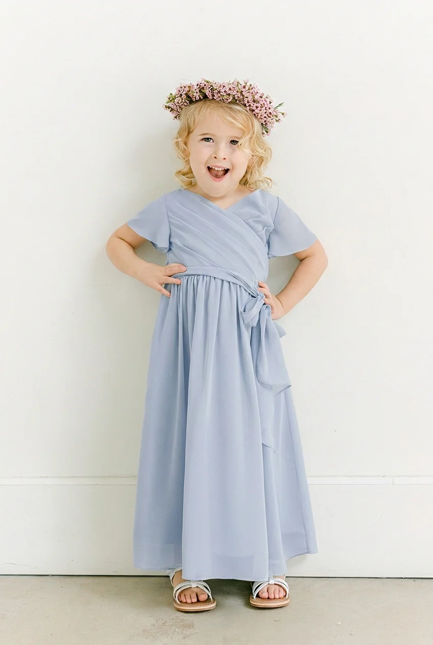 Kids Harper Chiffon Faux Wrap Dress | Made To Order - Image 104